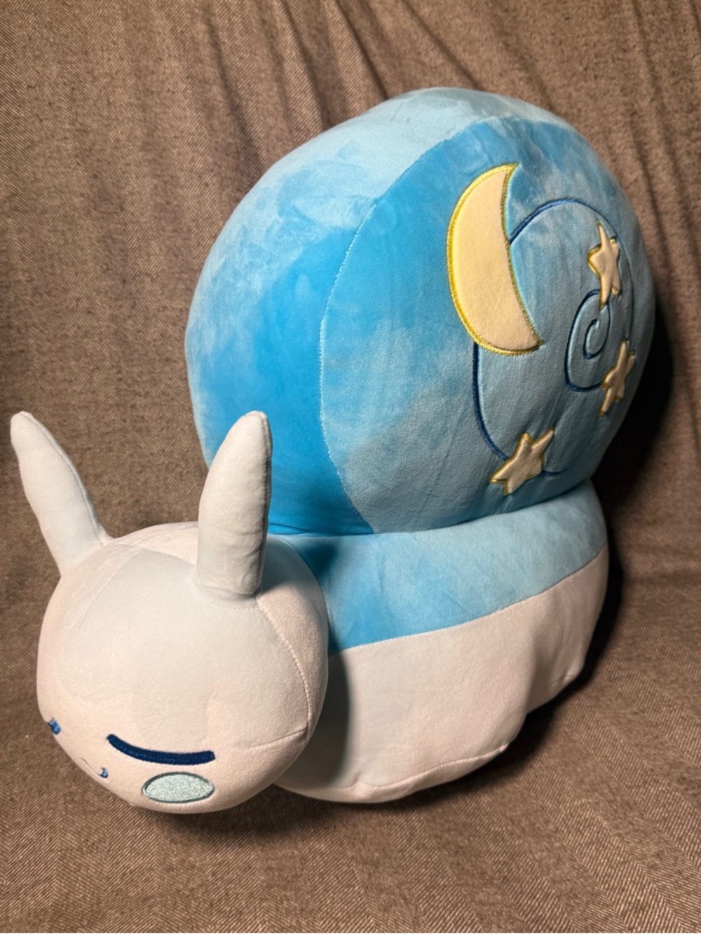 Mardeluna Arts Blue Starry Snail Pillow Plush, 17"x18"